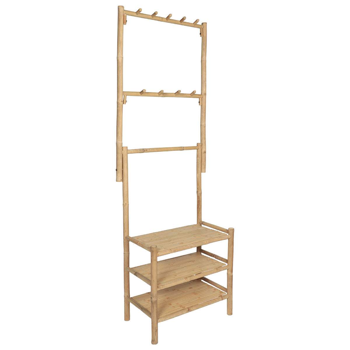 KD bamboo dressing room furniture with 3 shelves - Bamboo 