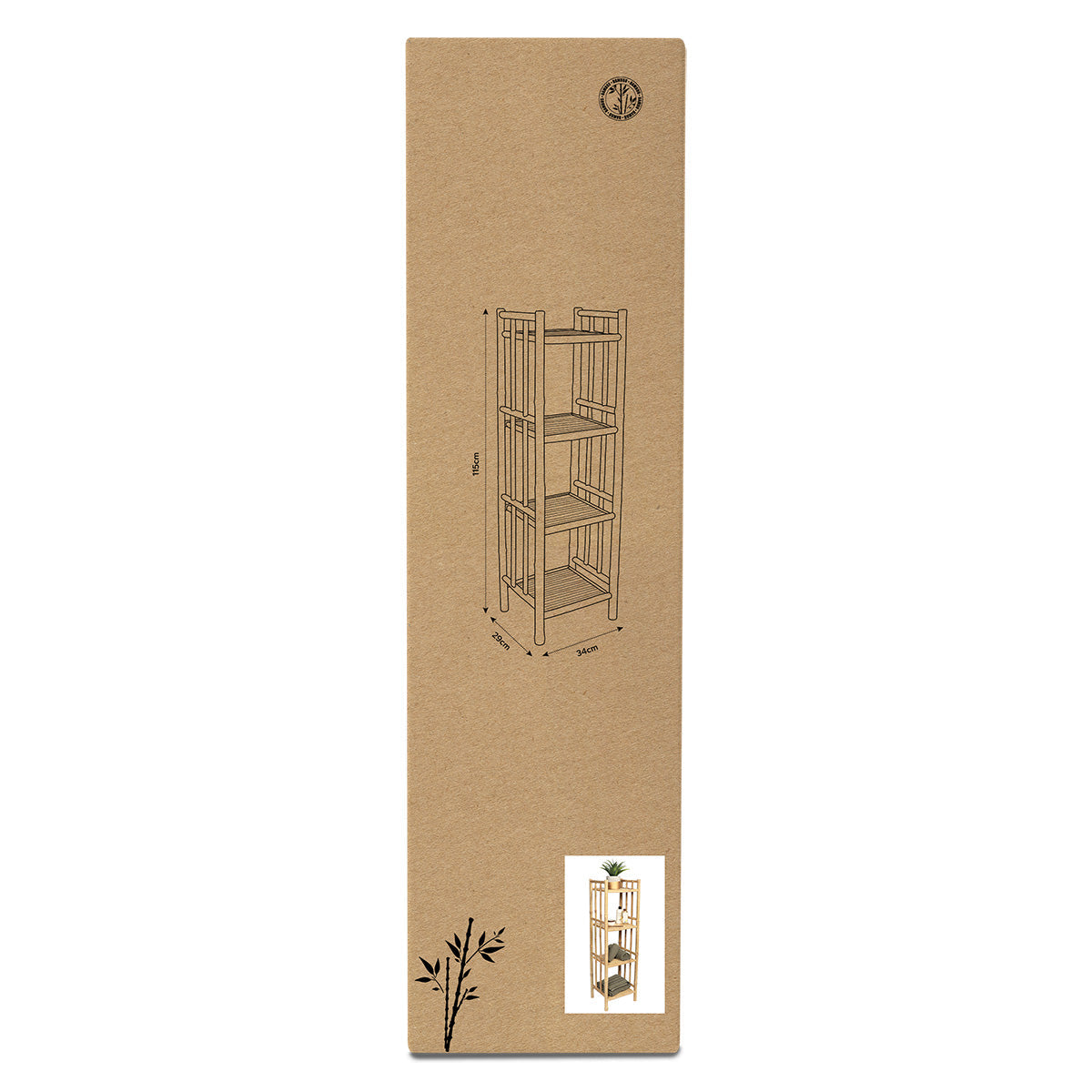 KD bamboo furniture with 4 shelves - Bamboo 