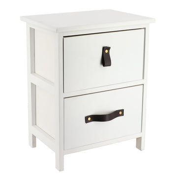 Small MDF/Paulownia Furniture with 2 Drawers and Handles - White