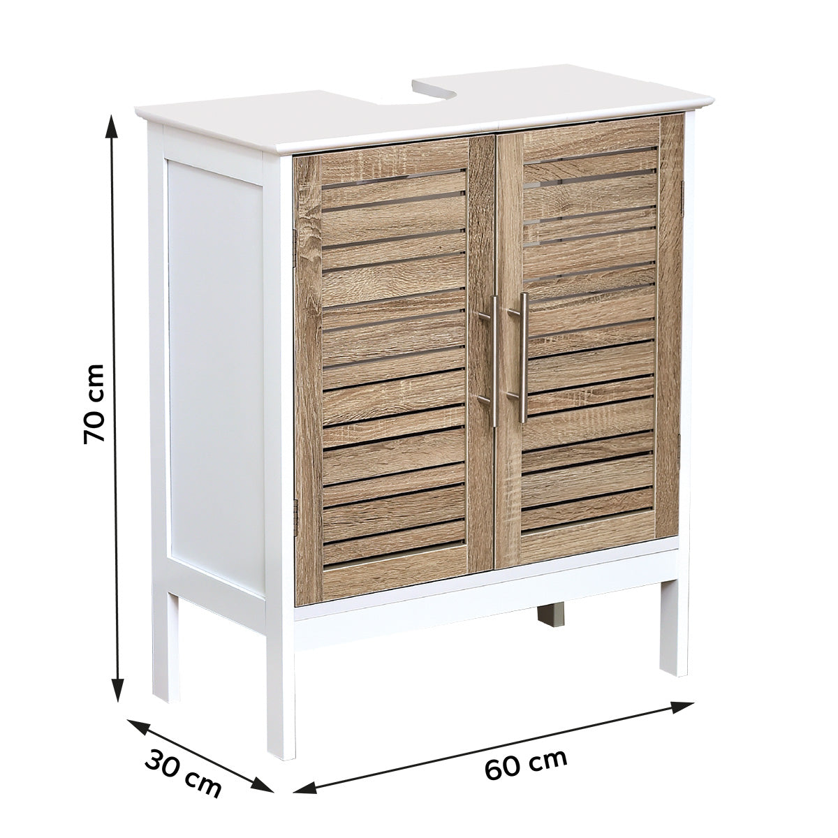 MDF Sink Cabinet With 2 Doors + 1 Interior Shelf - Stockholm