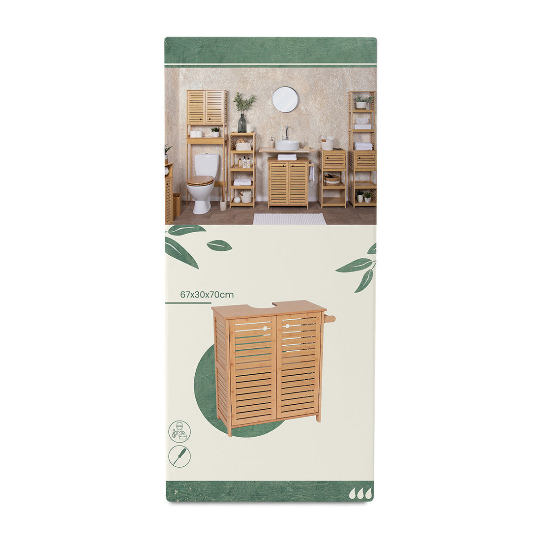 Bamboo/MDF Sink Cabinet With Bamboo Effect - Trinidad