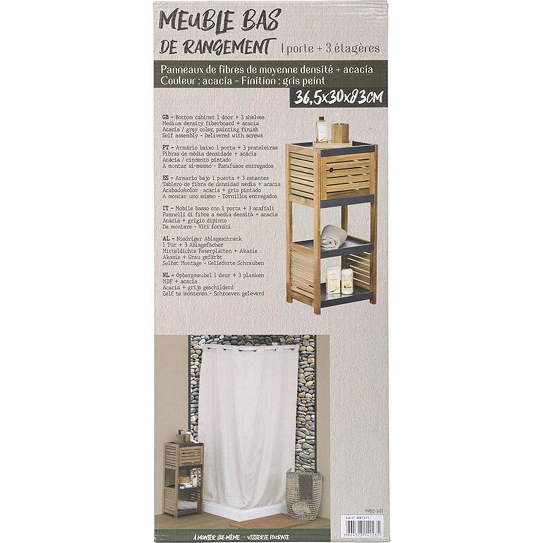 Acacia and MDF Interior Shelf with 1 Door - Element
