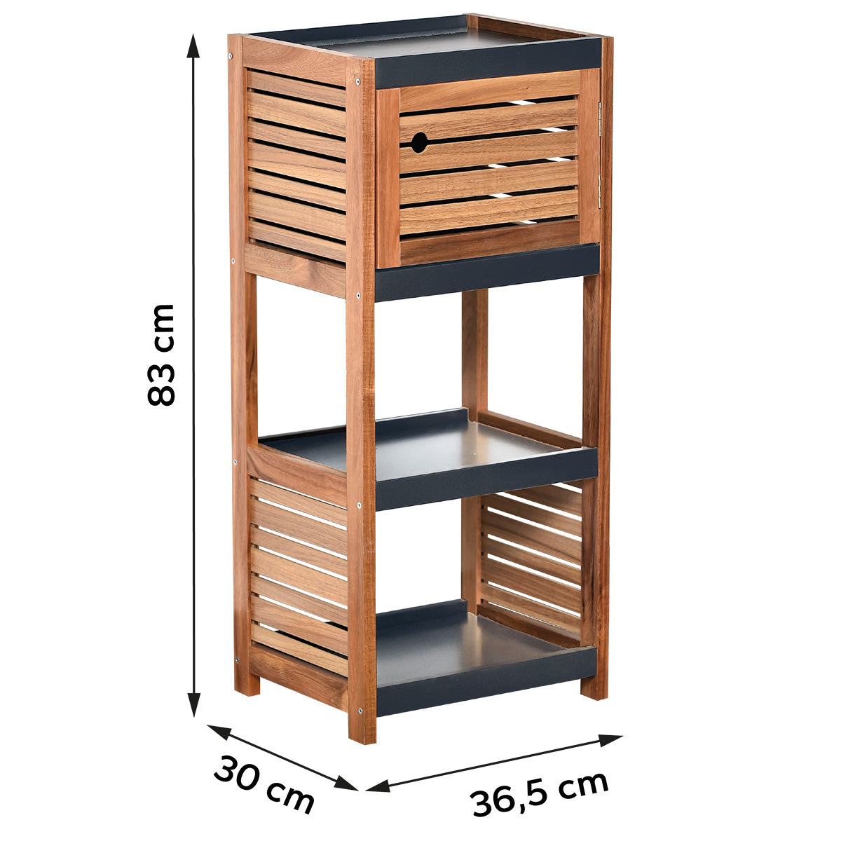 Acacia and MDF Interior Shelf with 1 Door - Element