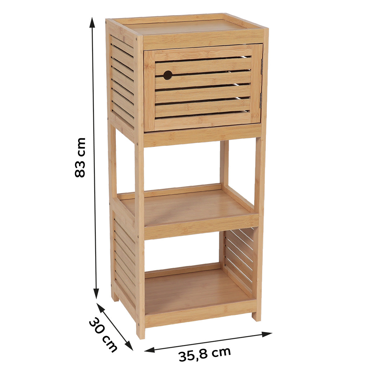 Bamboo/MDF Lower Storage Shelf With 1 Door - Trinidad