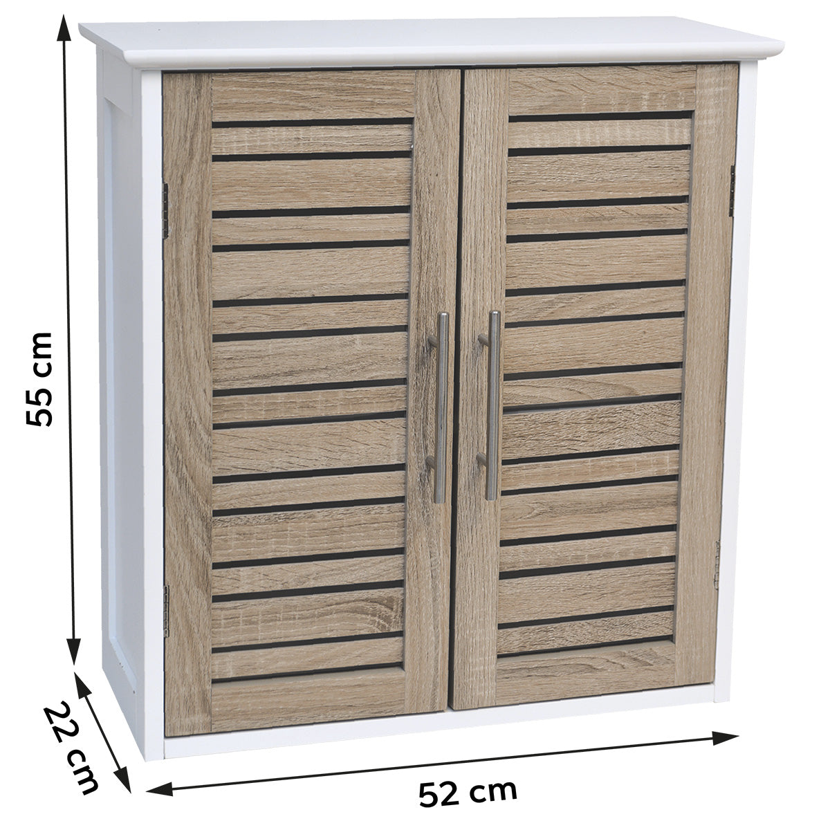 MDF Wall Cabinet With 2 Doors + 1 Interior Shelf - Stockholm