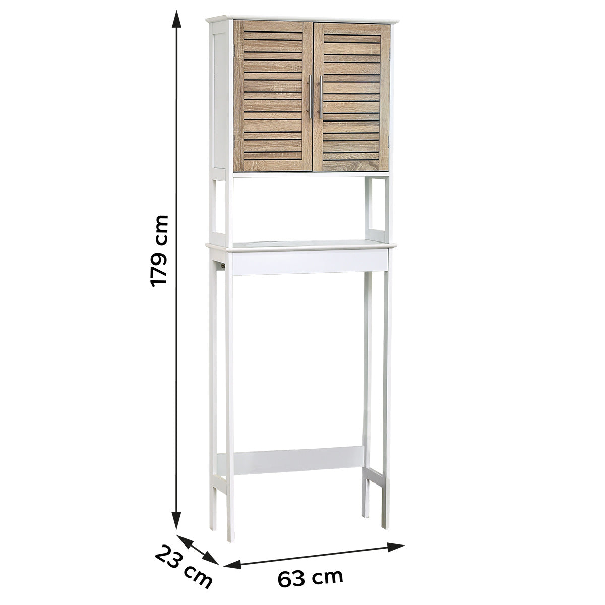 MDF Toilet Shelf With 2 Doors + 1 Inner Shelf - Stockholm
