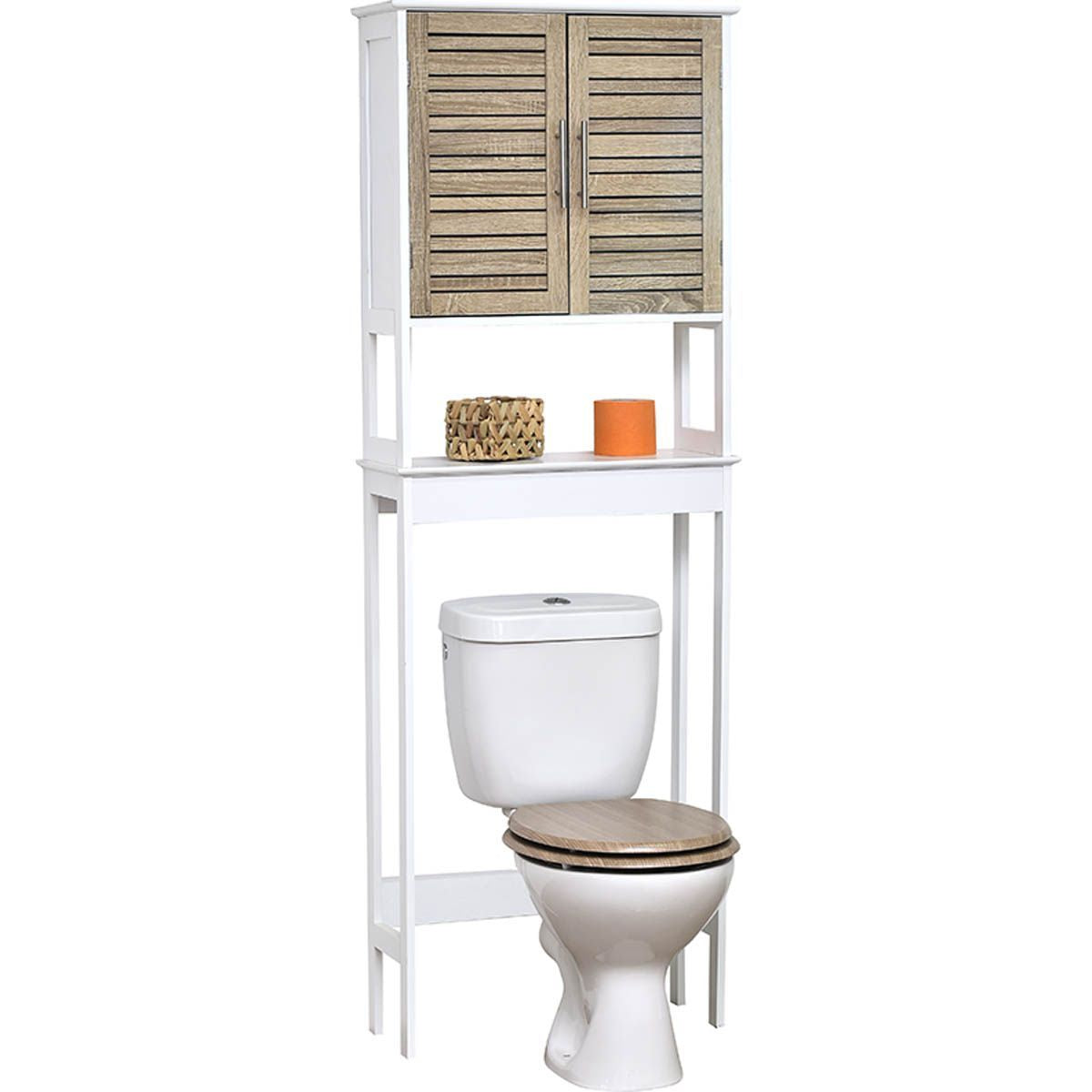 MDF Toilet Shelf With 2 Doors + 1 Inner Shelf - Stockholm