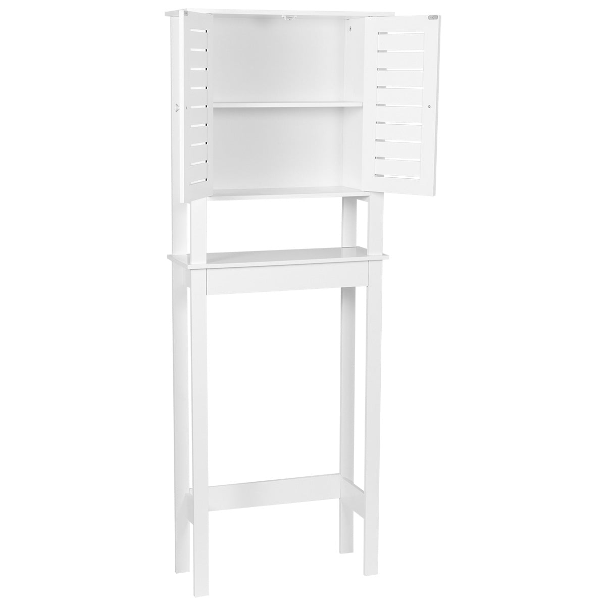 MDF Toilet Shelf With 2 Doors + 1 Interior Shelf - Santorini