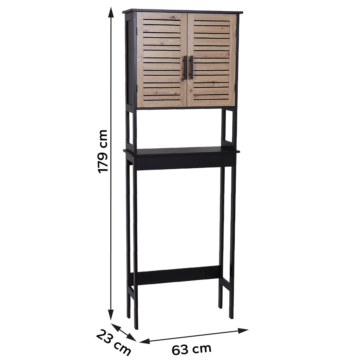 MDF Toilet Shelf With 2 Doors + 1 Inner Shelf - Bergen