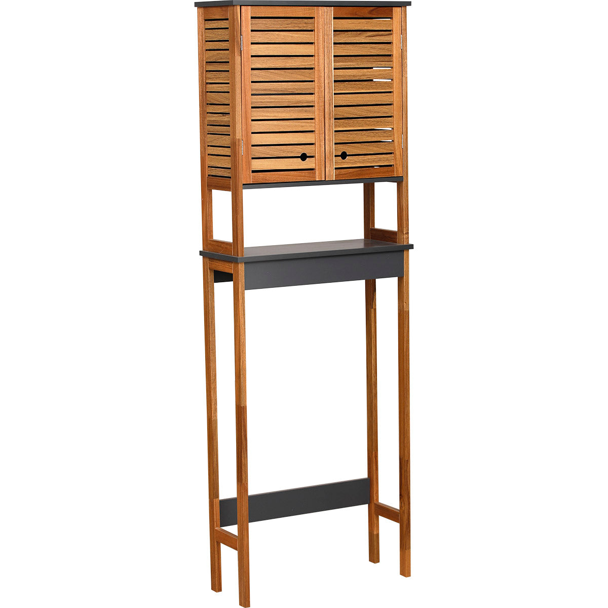 Acacia Toilet Shelf With 2 MDF Doors + 1 Inner Shelf - Element