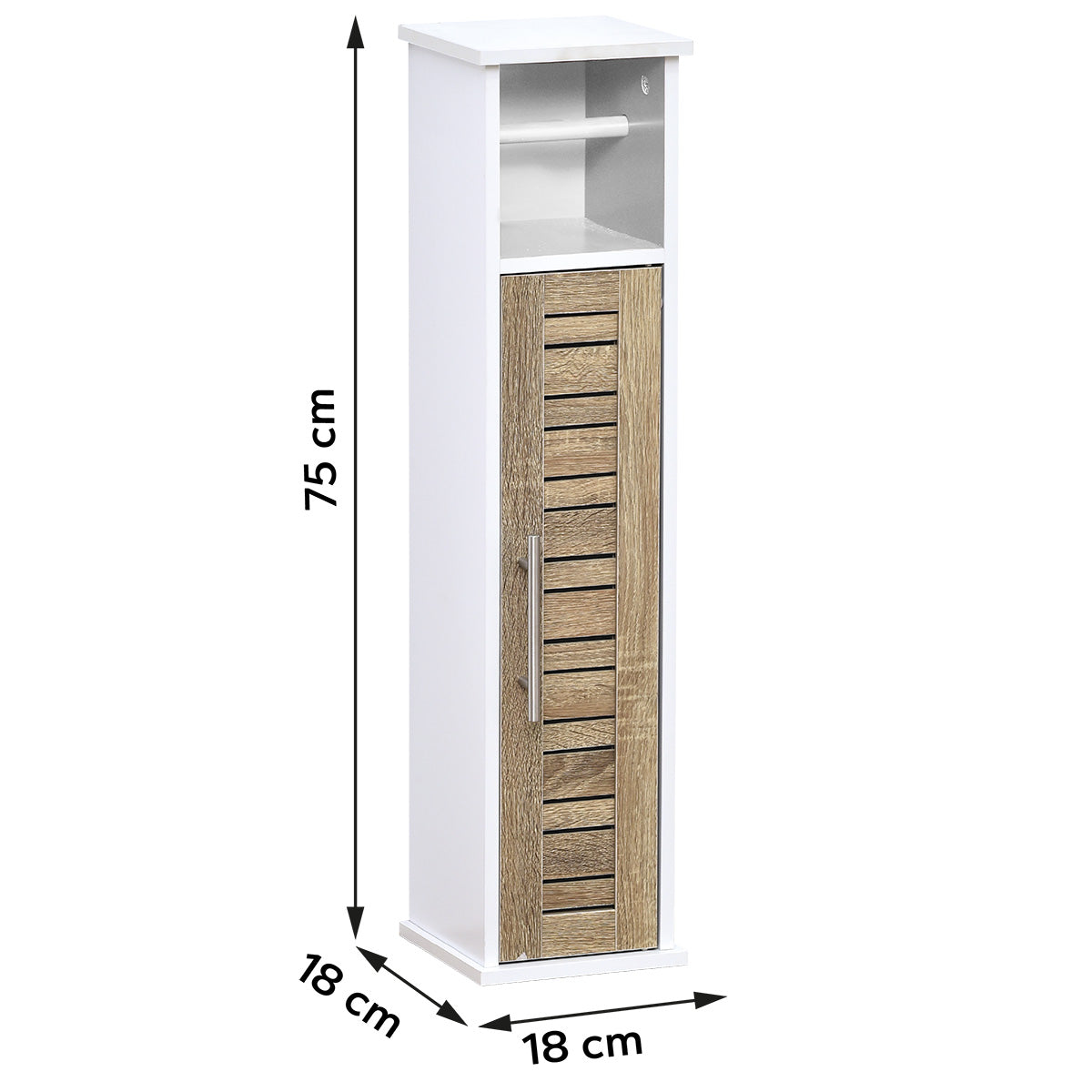 Toilet Paper Dispenser With 1 Door And 1 Interior Shelf - Stockholm