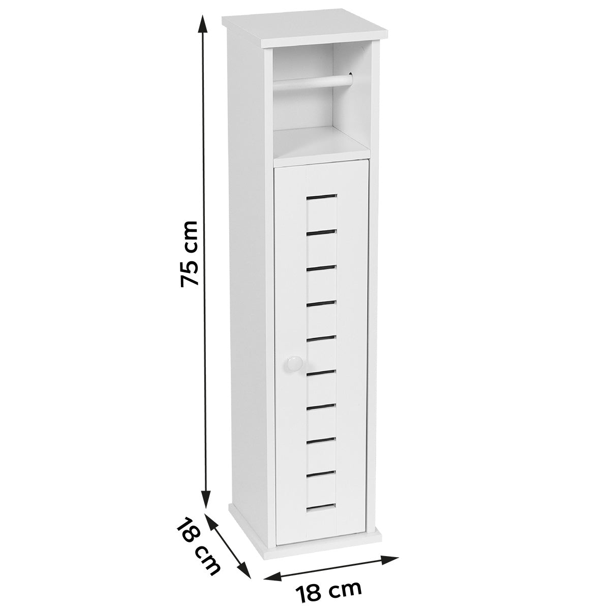 Toilet Paper Holder And Dispenser With 1 Door And 1 Interior Shelf - Santorin