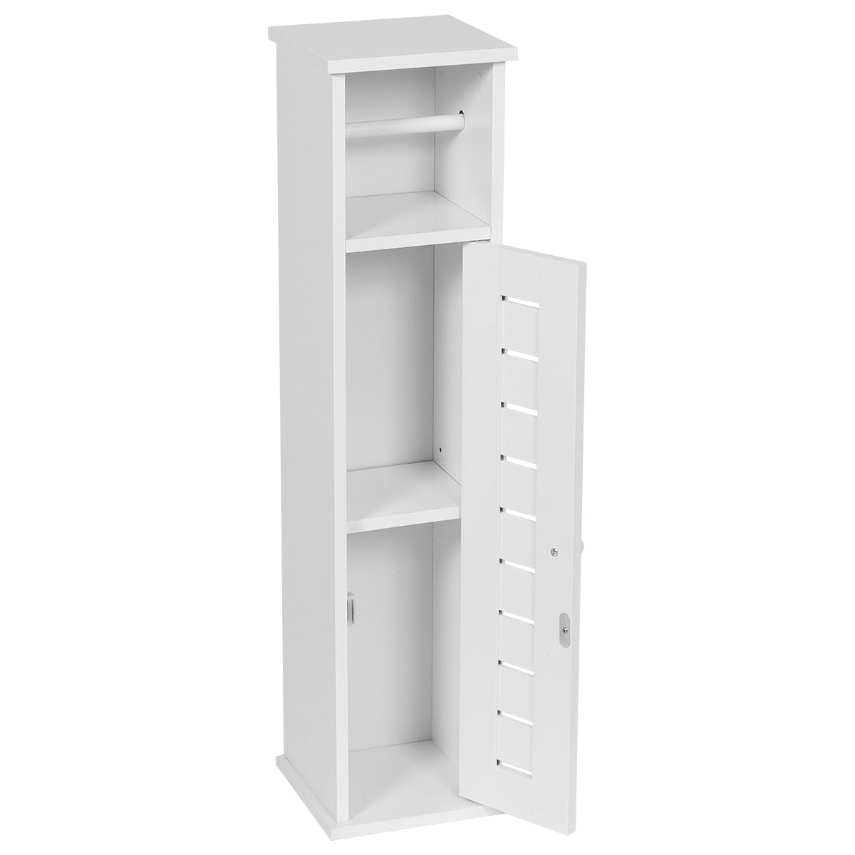 Toilet Paper Holder And Dispenser With 1 Door And 1 Interior Shelf - Santorin