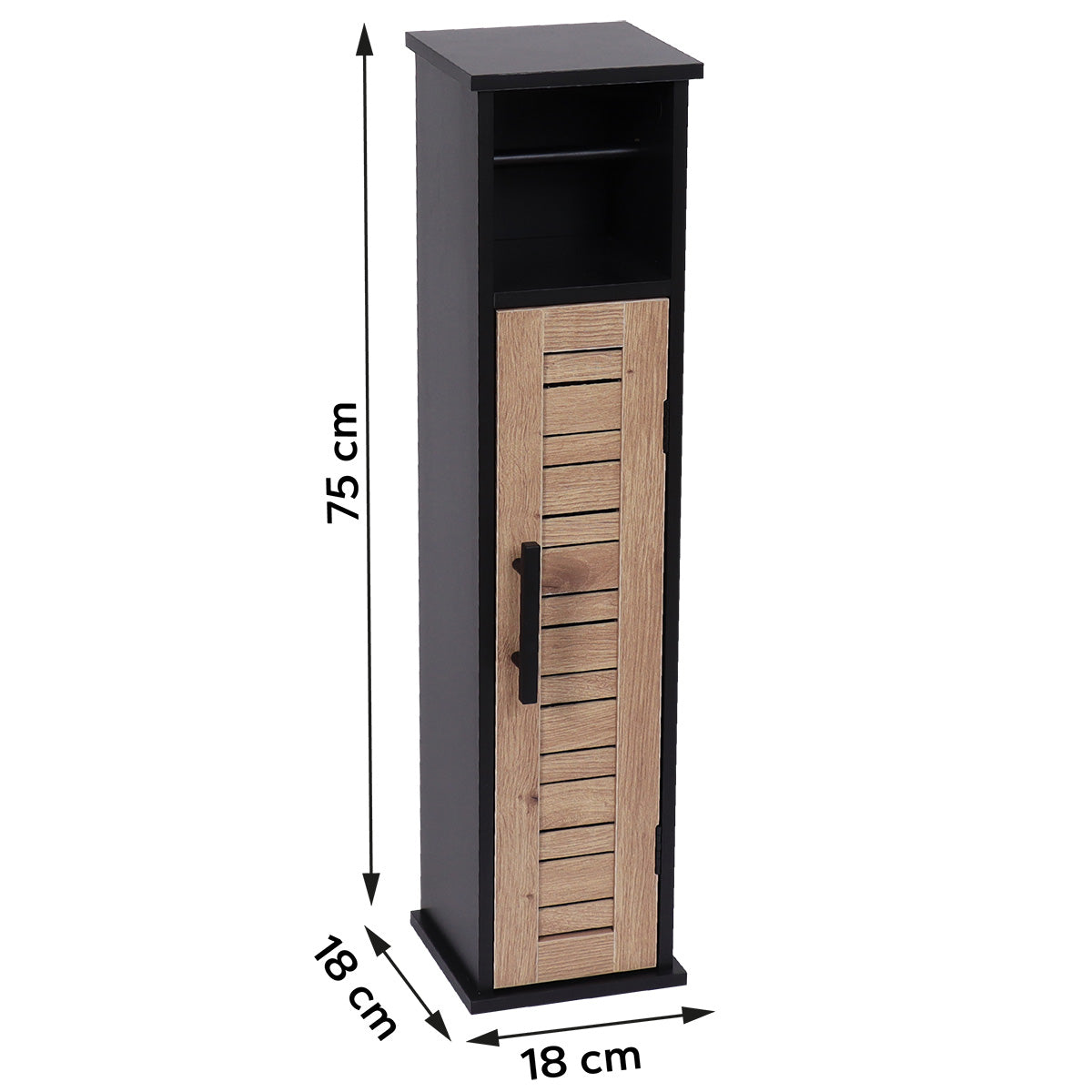 Toilet Paper Holder And Dispenser With 1 Door And 1 Interior Shelf - Bergen