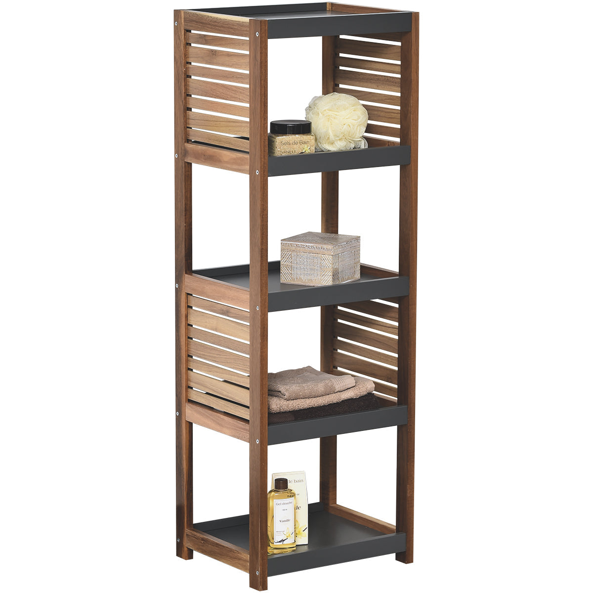 5-Shelf Acacia And MDF Stand - Element