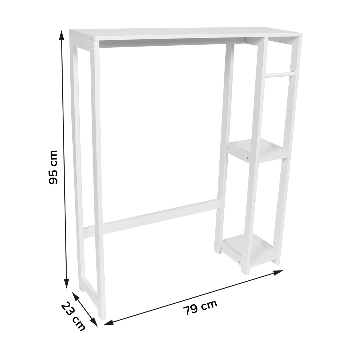 MDF Toilet Shelf With 2 Shelves - Santorini