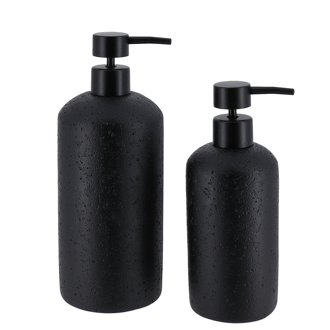 Stone effect polyresin soap dispenser 400 ml - Black 