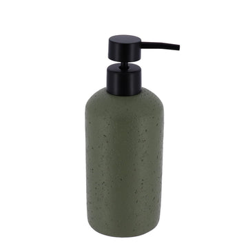 Stone effect polyresin soap dispenser 400 ml - Khaki 