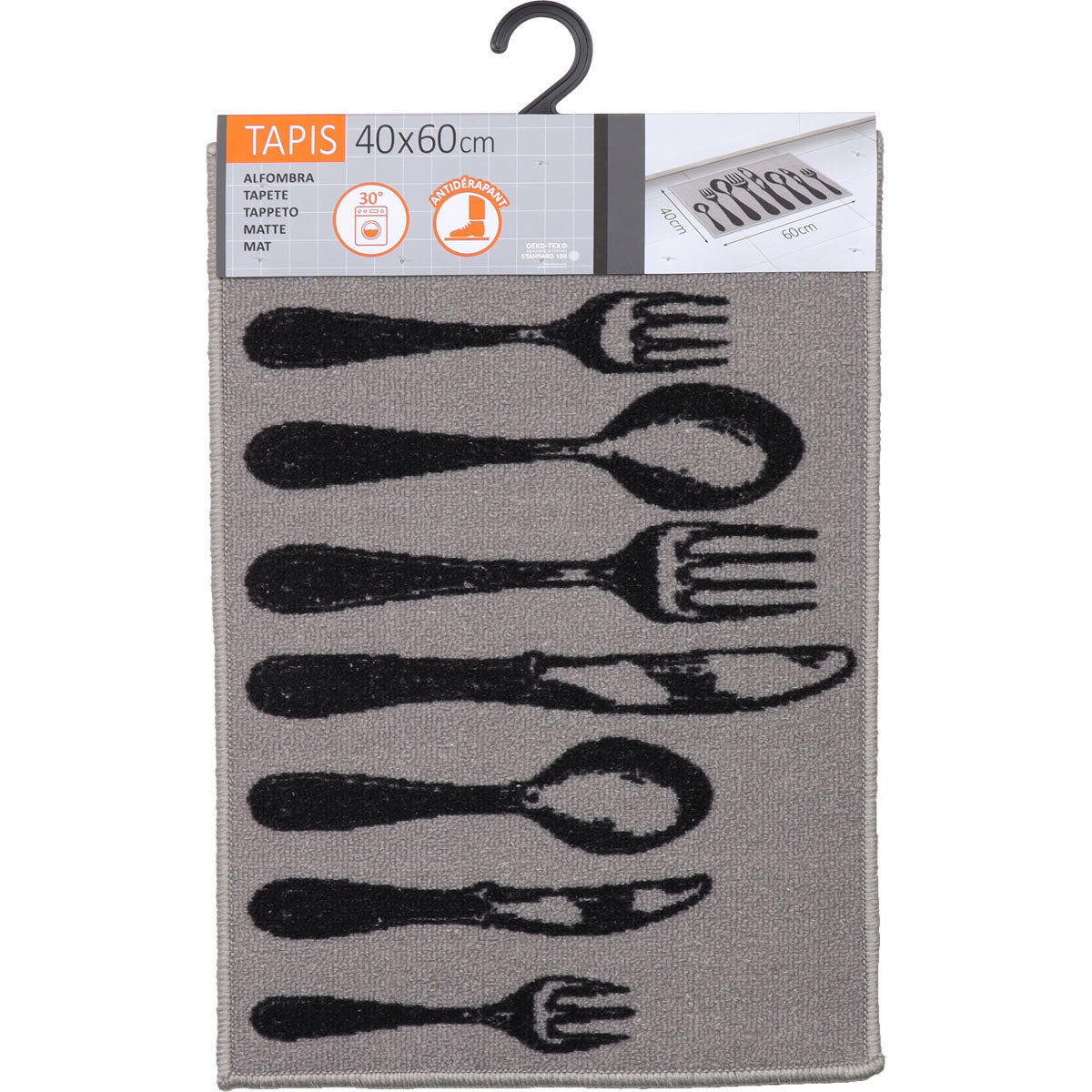 Kitchen rug Couverts Gris - 40X60CM
