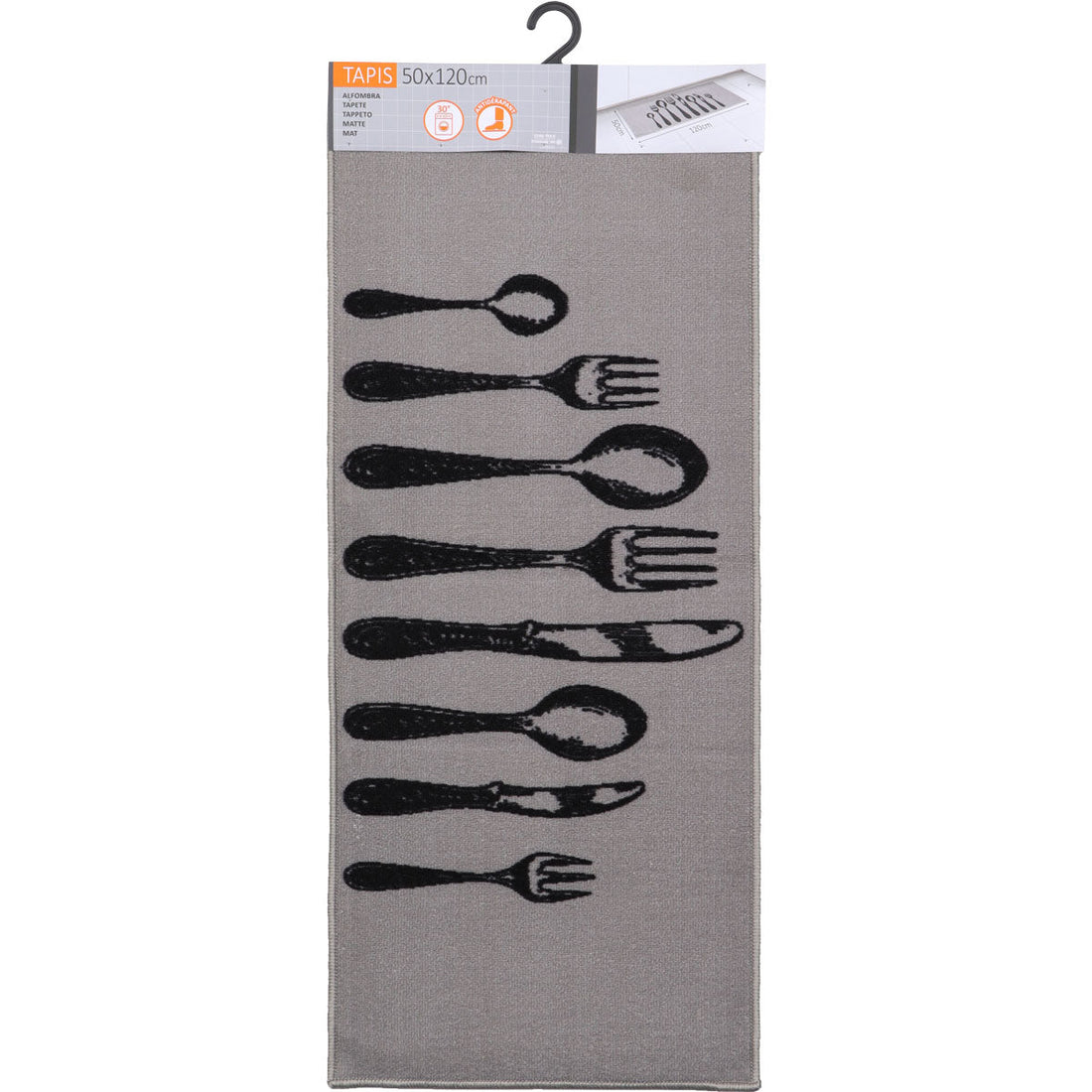 Kitchen rug Couverts Gris - 50X120CM