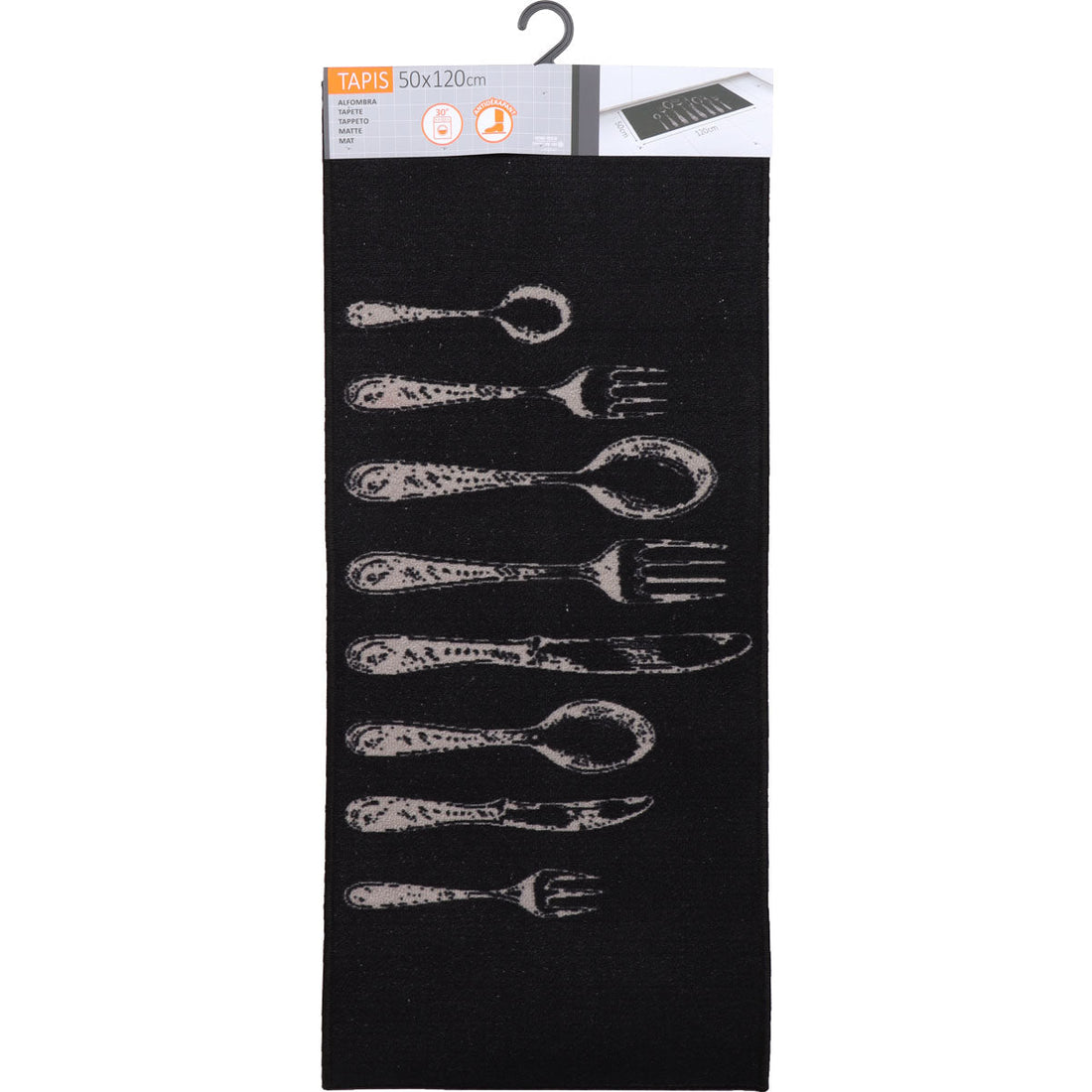 Couverts Noir kitchen rug - 50X120CM