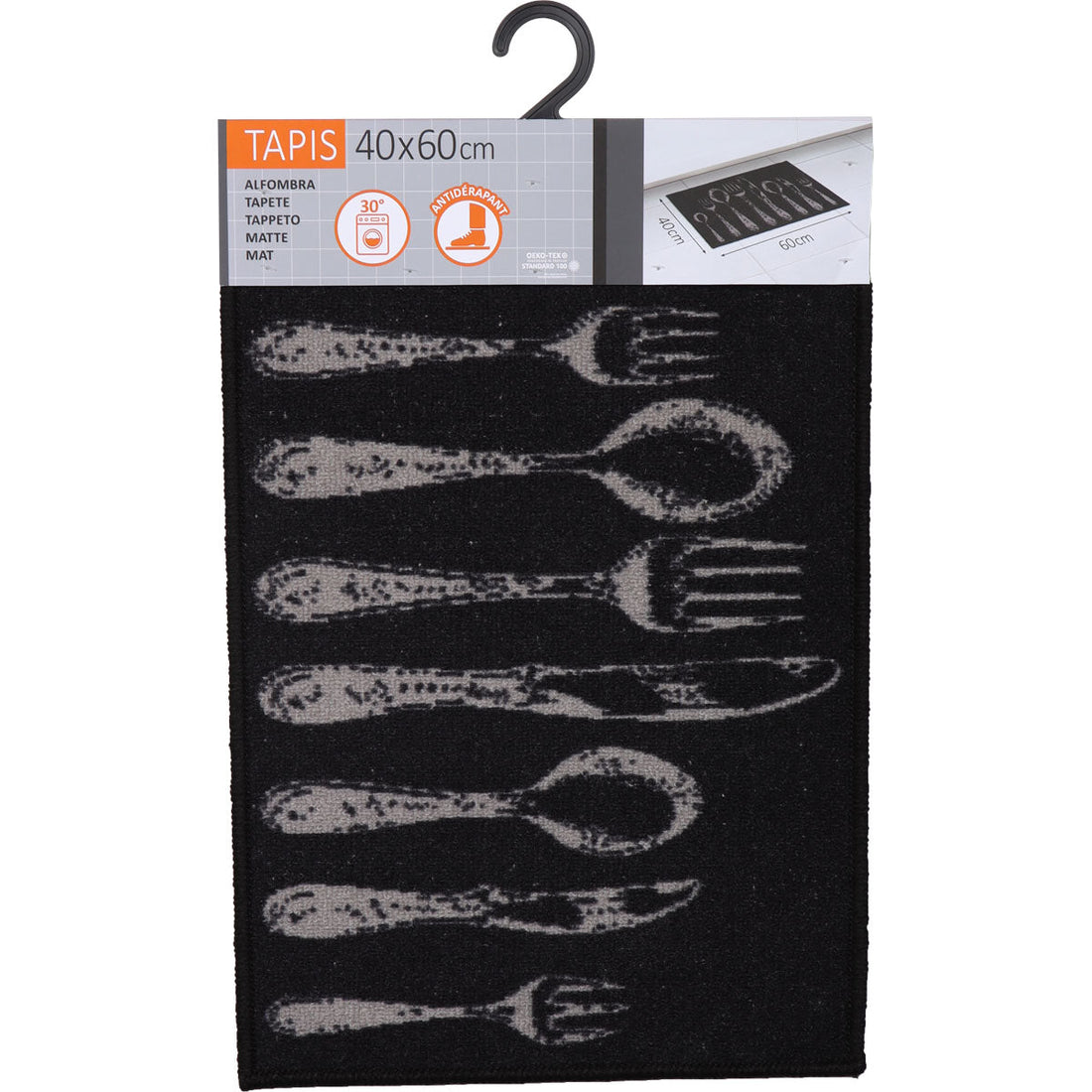 Couverts Noir kitchen rug - 40X60CM