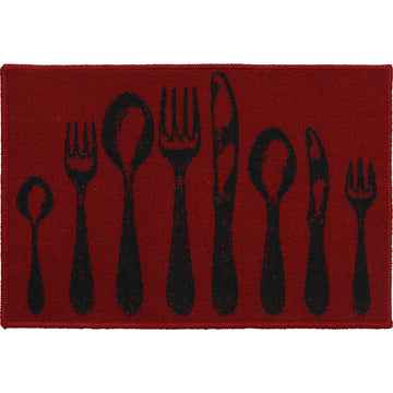 Couverts Red Kitchen Rug - 40X60CM