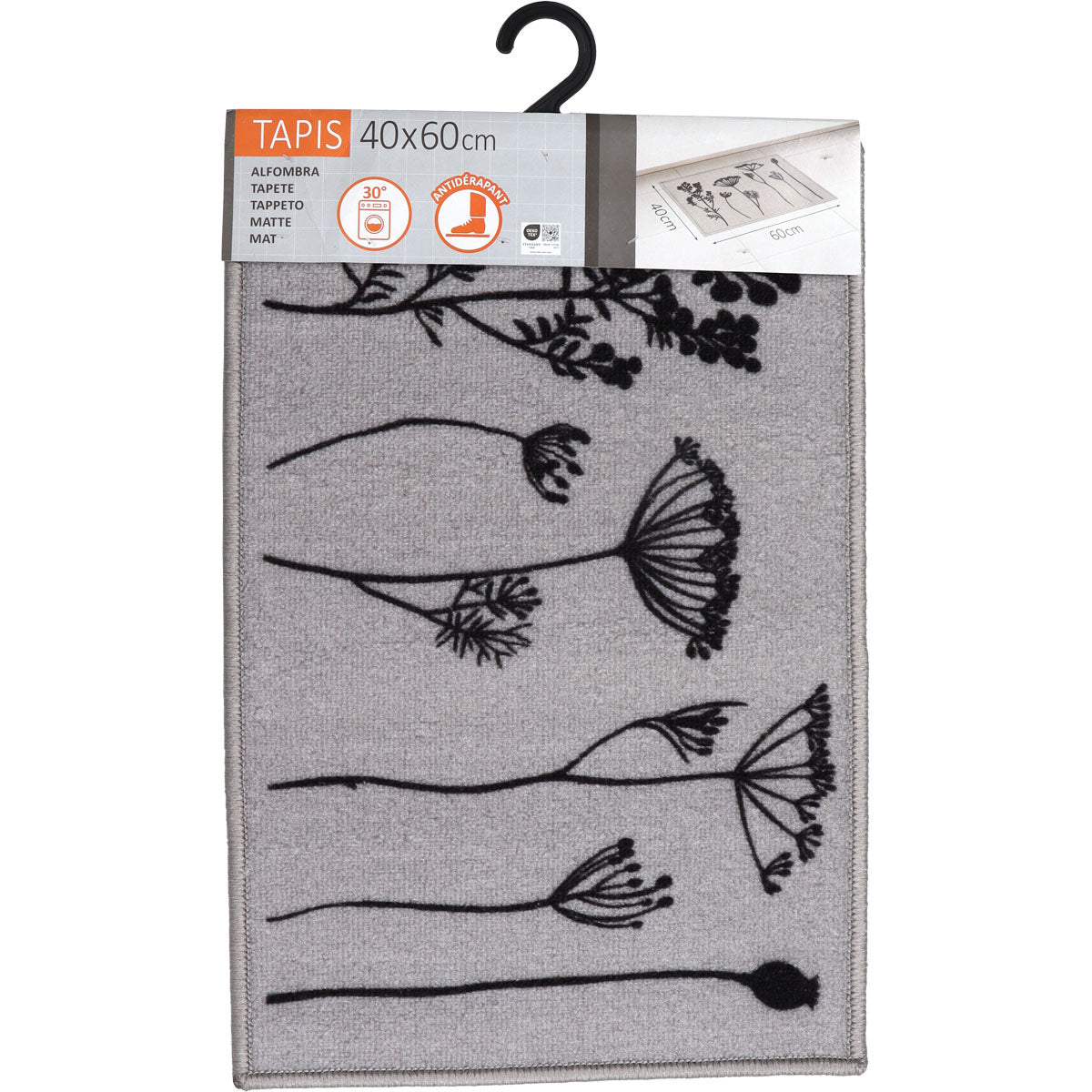 Kitchen rug Herbier Grey - 40X60CM