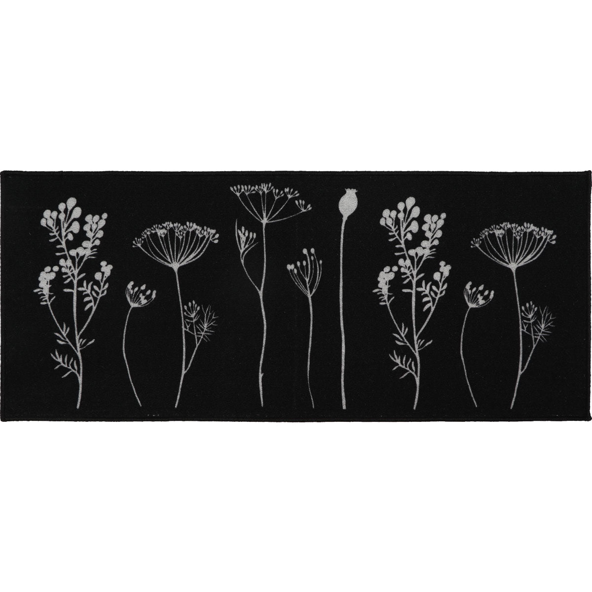 Herbier Noir kitchen rug - 50X120CM