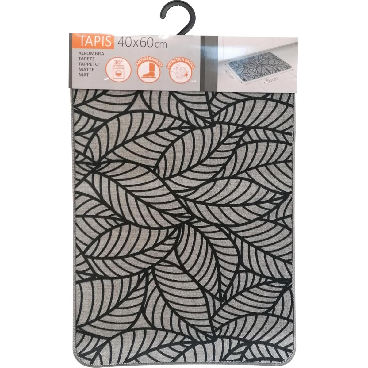 Jungle Grey kitchen rug - 40X60CM